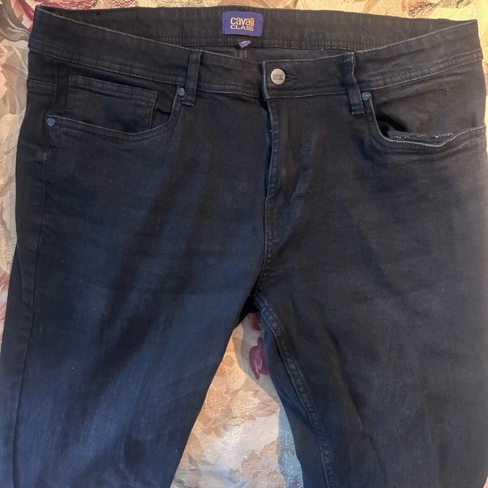 Cavalli Class Men’s Black Straight Jeans